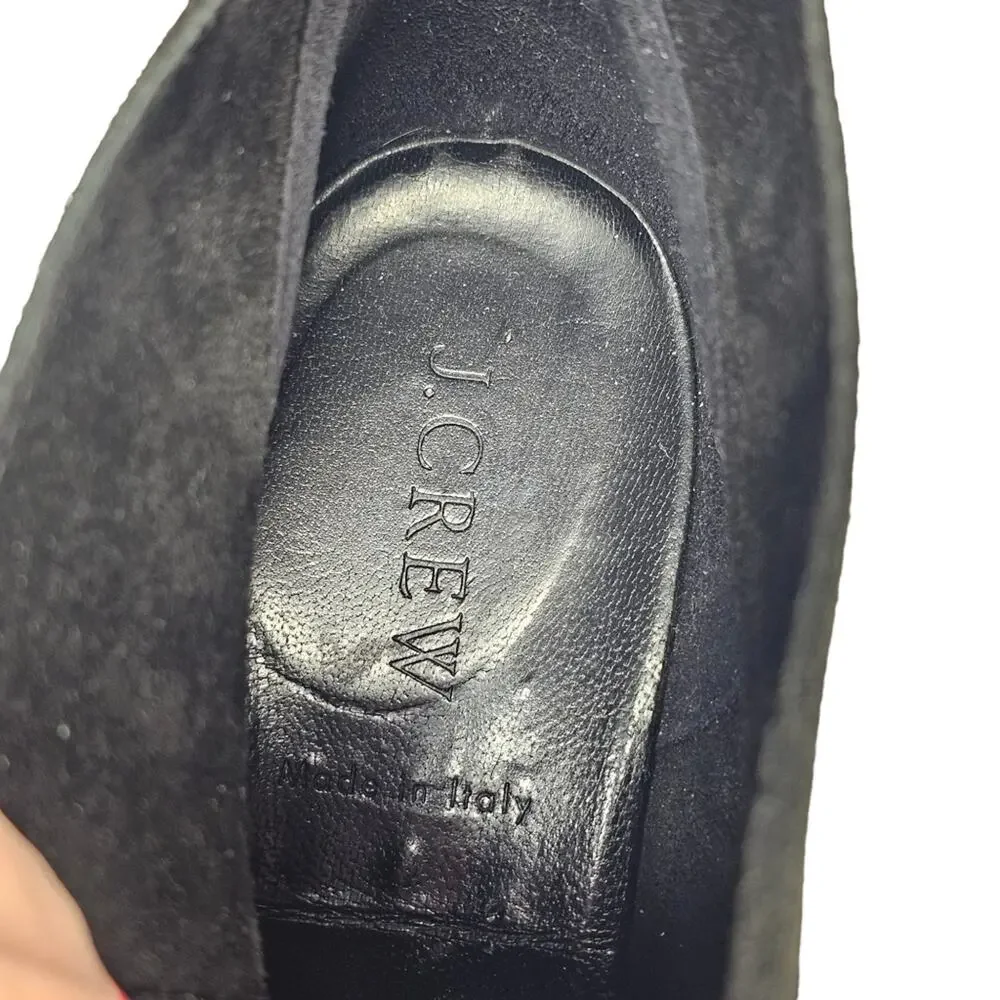 J. Crew MacAlister Wedge Boots Black Suede with Crepe Sole Size 7